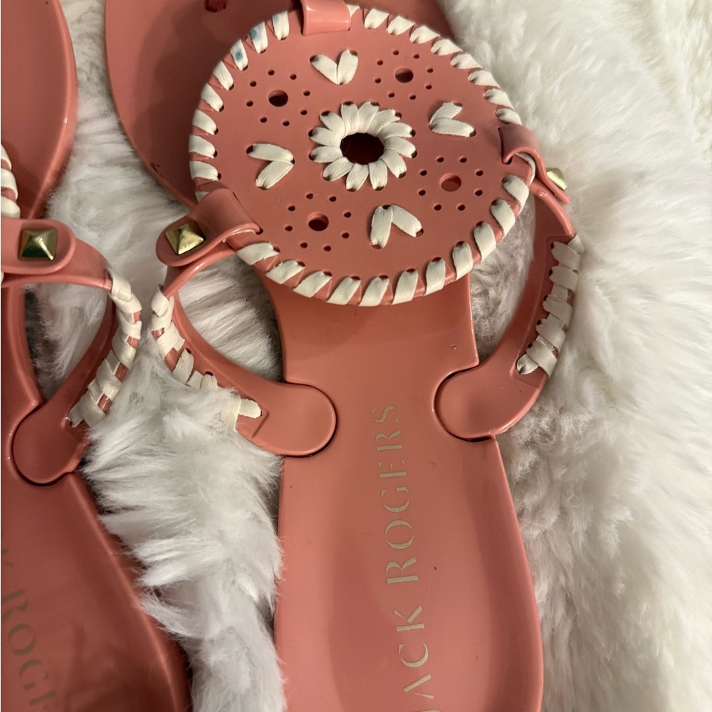 Never worn Jack Rogers Pink and White Georgica Sandals - Picture 3 of 6